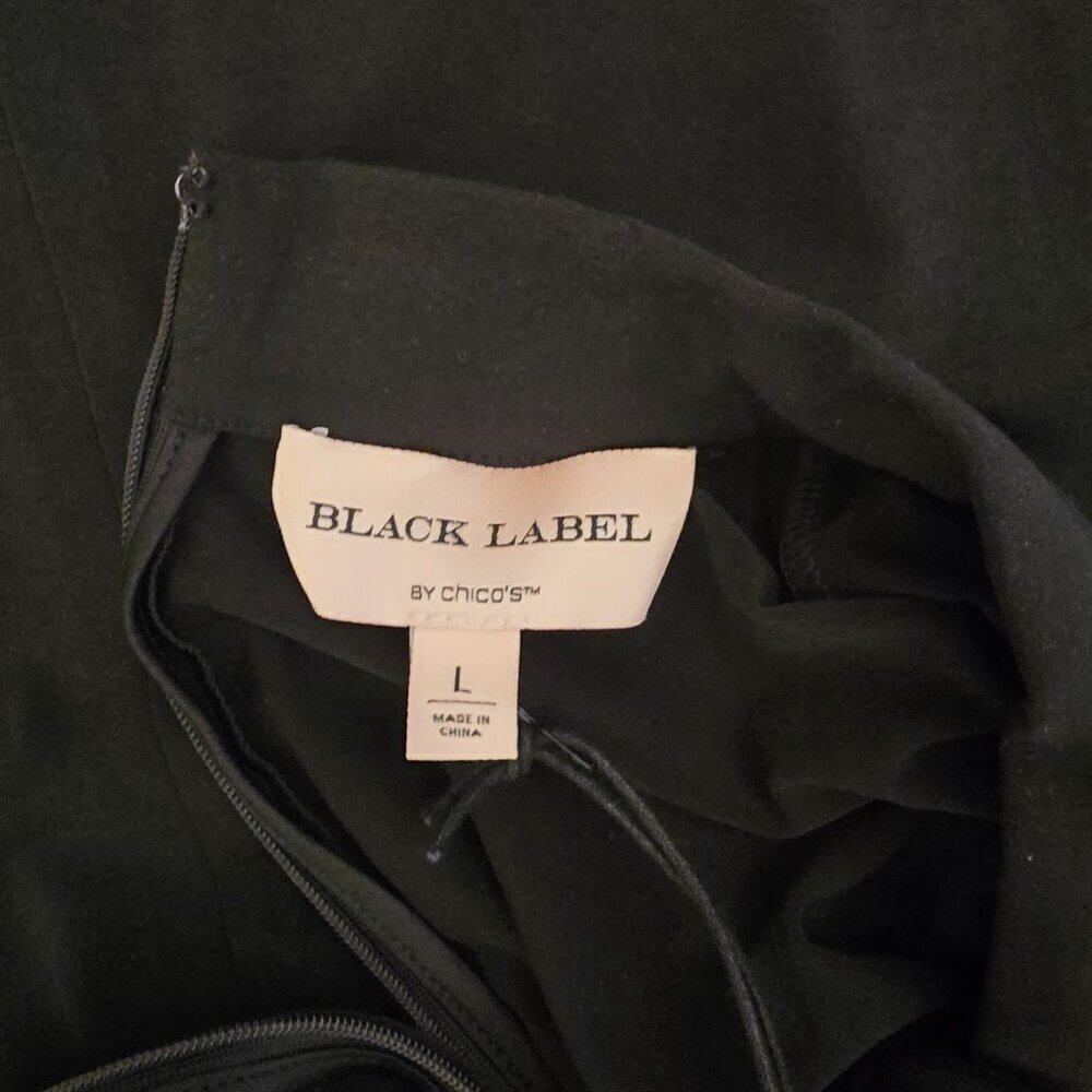 Chico's Black Label Twist Neck Top, Size Large, Black, NWT - Picture 5 of 12